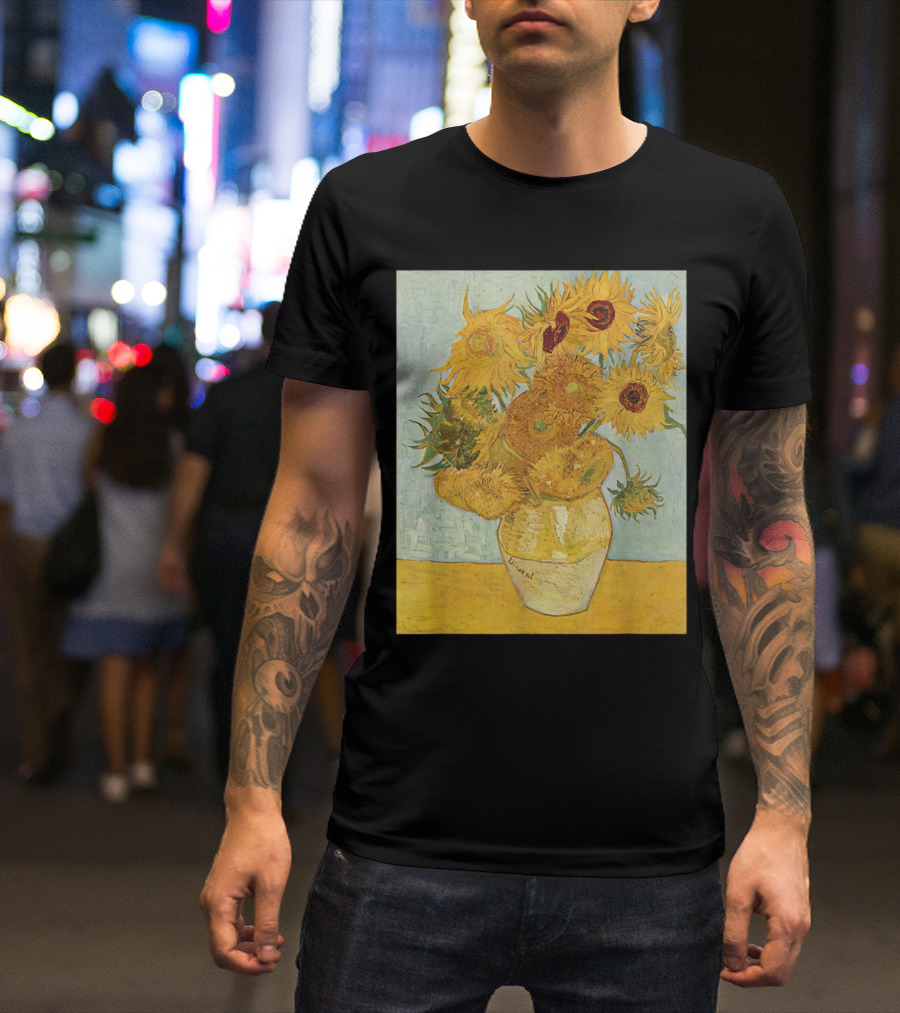 Van Gogh Sunflowers Vintage Womens Girls Fashion T-Shirt