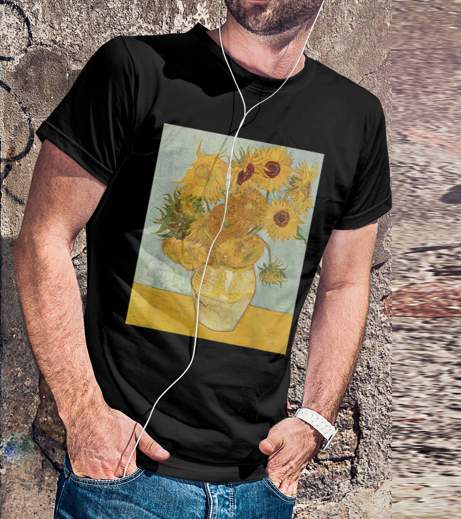 Van Gogh Sunflowers Vintage Womens Girls Fashion T-Shirt