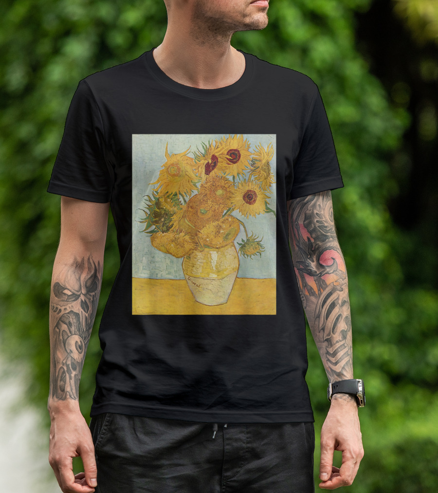 Van Gogh Sunflowers Vintage Womens Girls Fashion T-Shirt