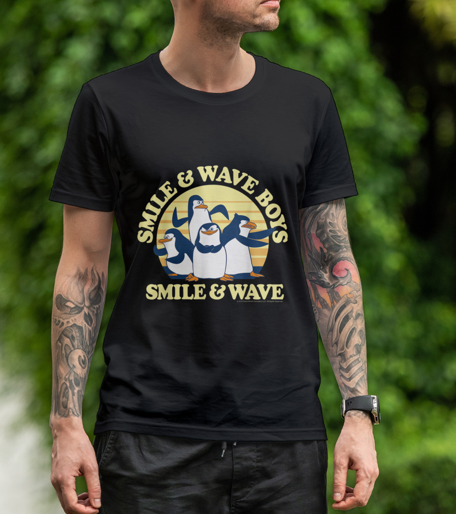 Smile And Wave Boys Penguins Sunset T-Shirt