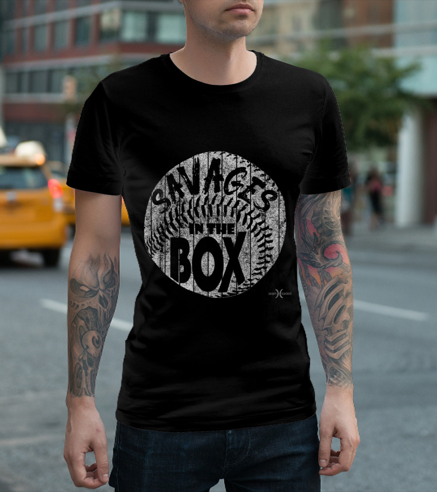 Savages in the Box Baseball Vintage T-Shirt