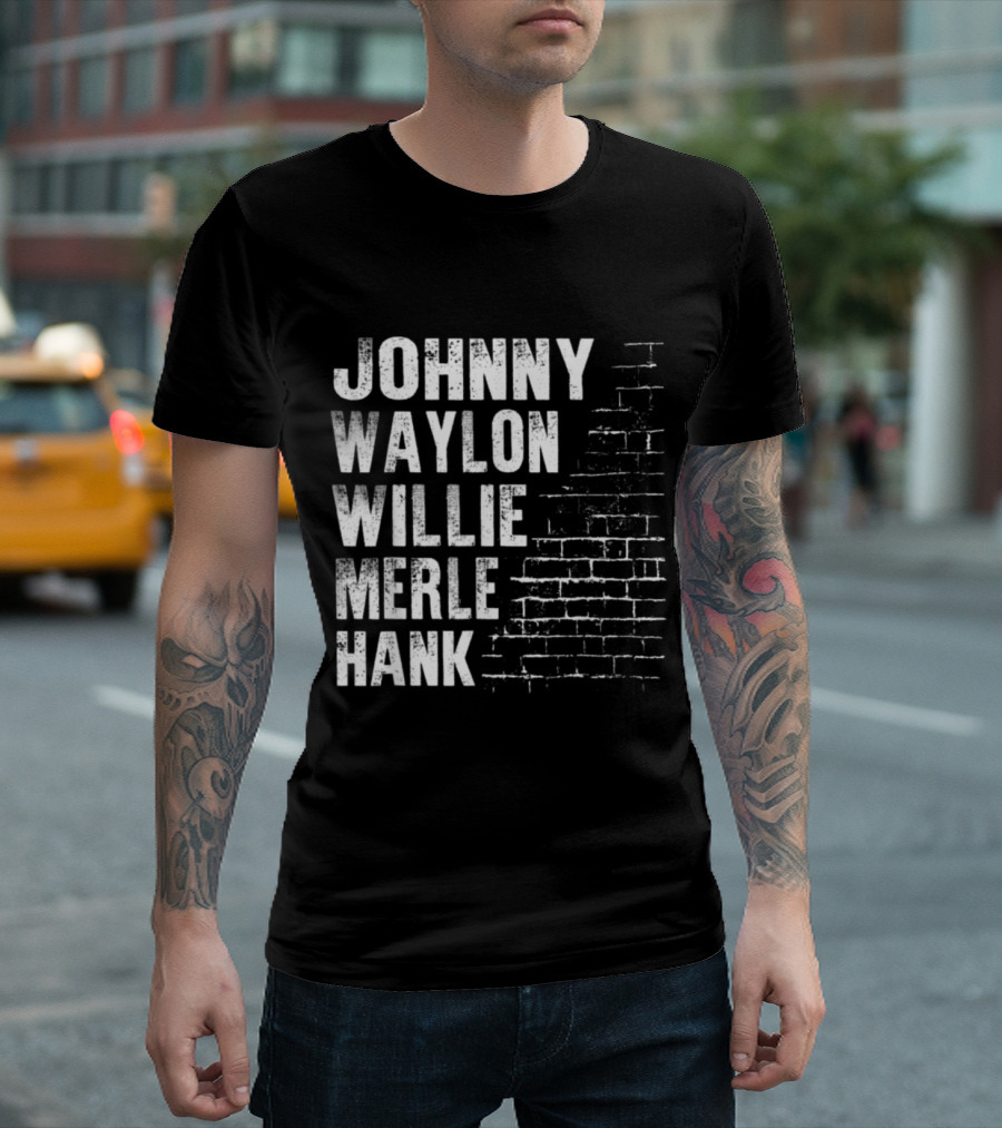 Johnny Waylon Willie Merle Hank Southern Music Legends T-Shirt