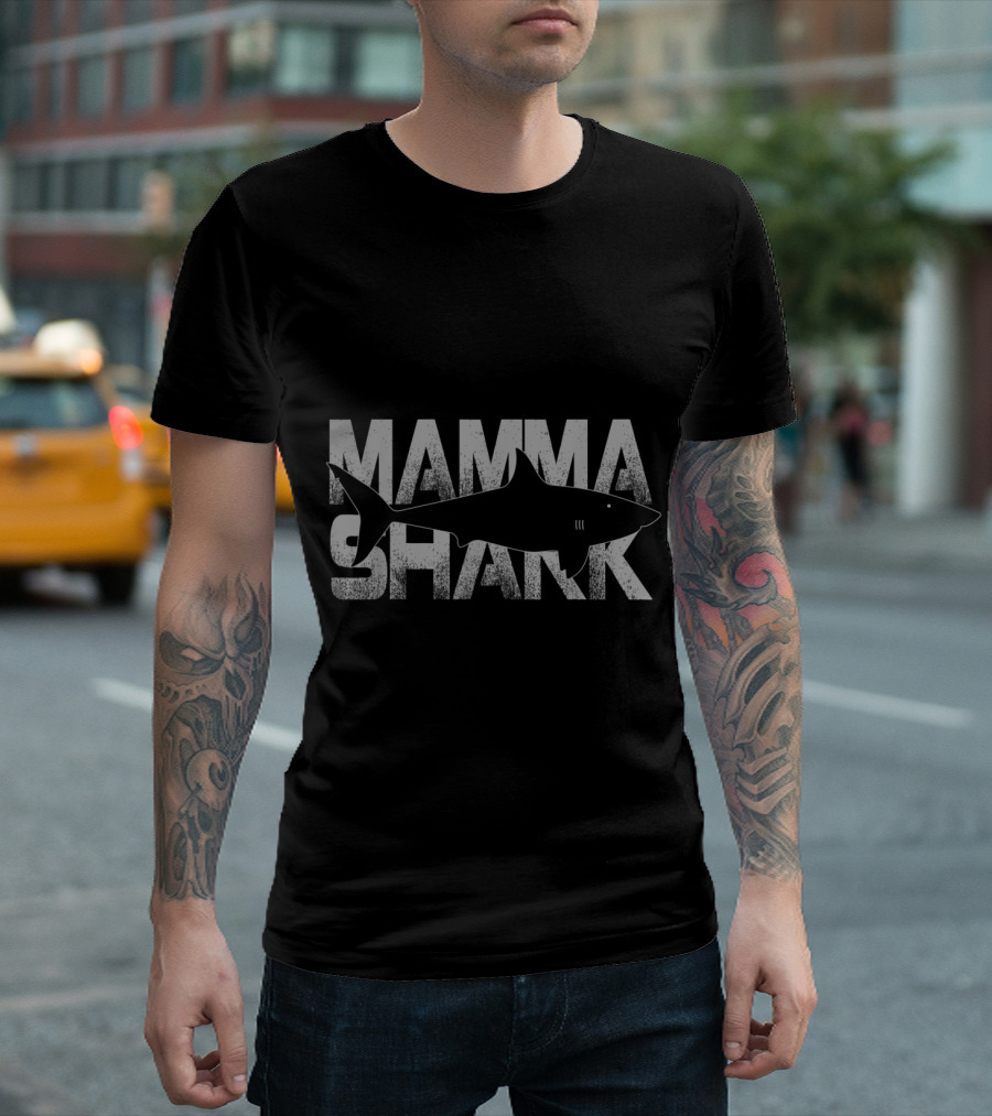 Mamma Shark Doo Doo Funny Family Shark T-Shirt