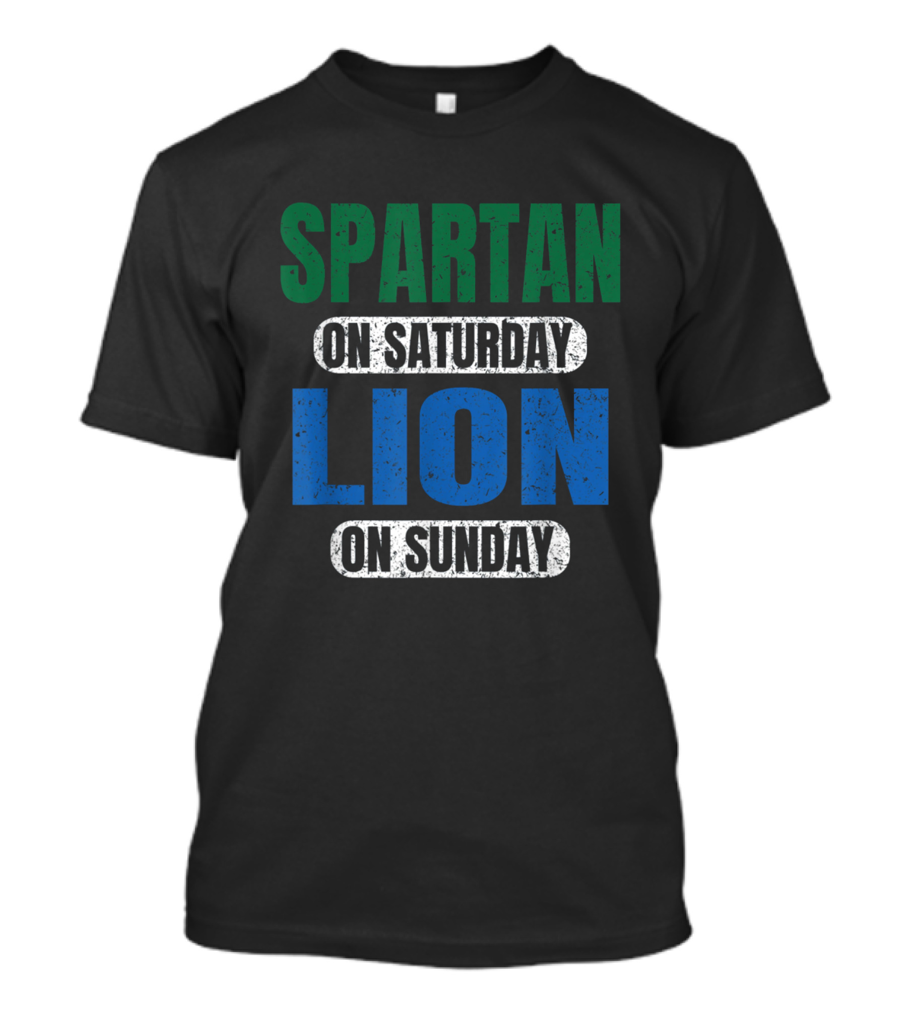Spartan On Saturday Lion On Sunday Detroit Fan Gear T-Shirt