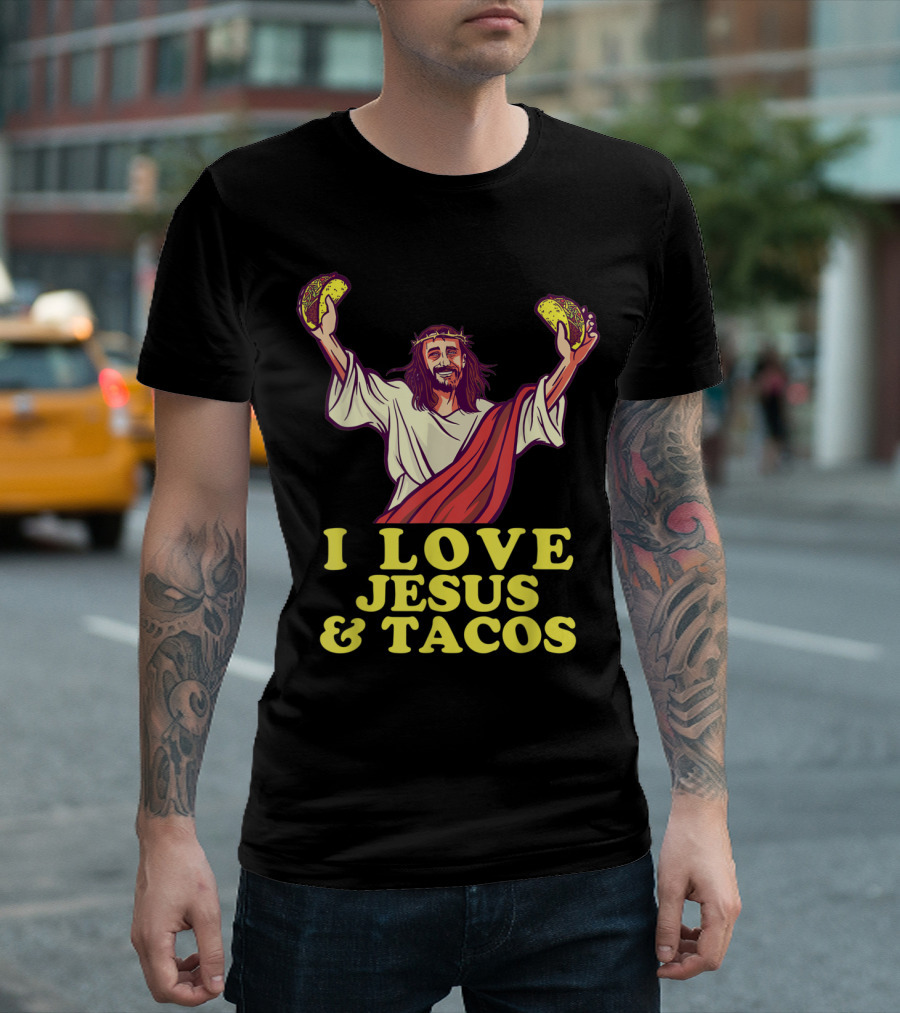 I Love Jesus and Tacos Funny Christians T-Shirt