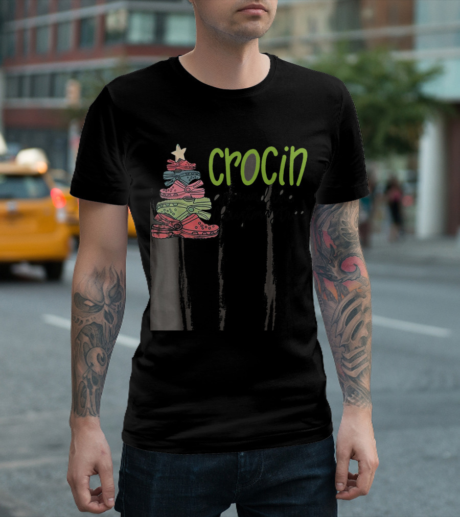 Crocin Around Crocs Stacked Christmas Tree T-Shirt