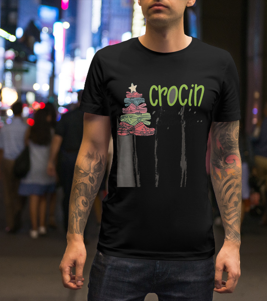 Crocin Around Crocs Stacked Christmas Tree T-Shirt