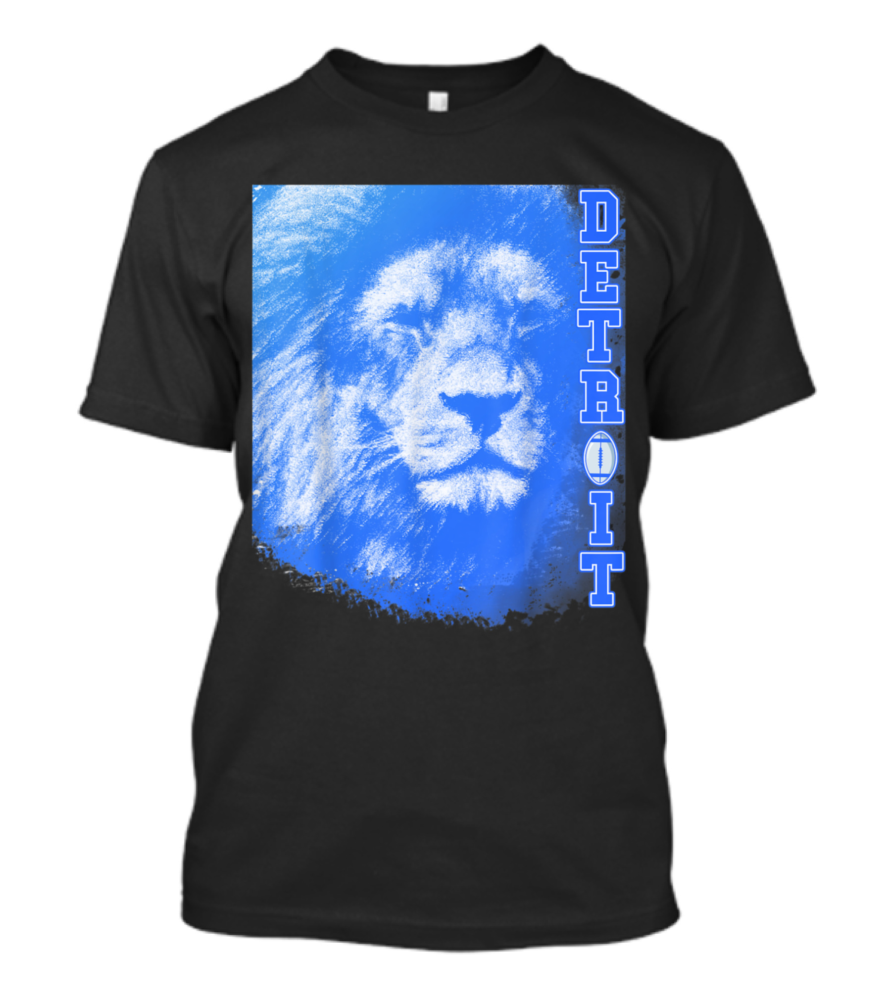 Detroit Vintage Football Blue Lion Roar T-Shirt