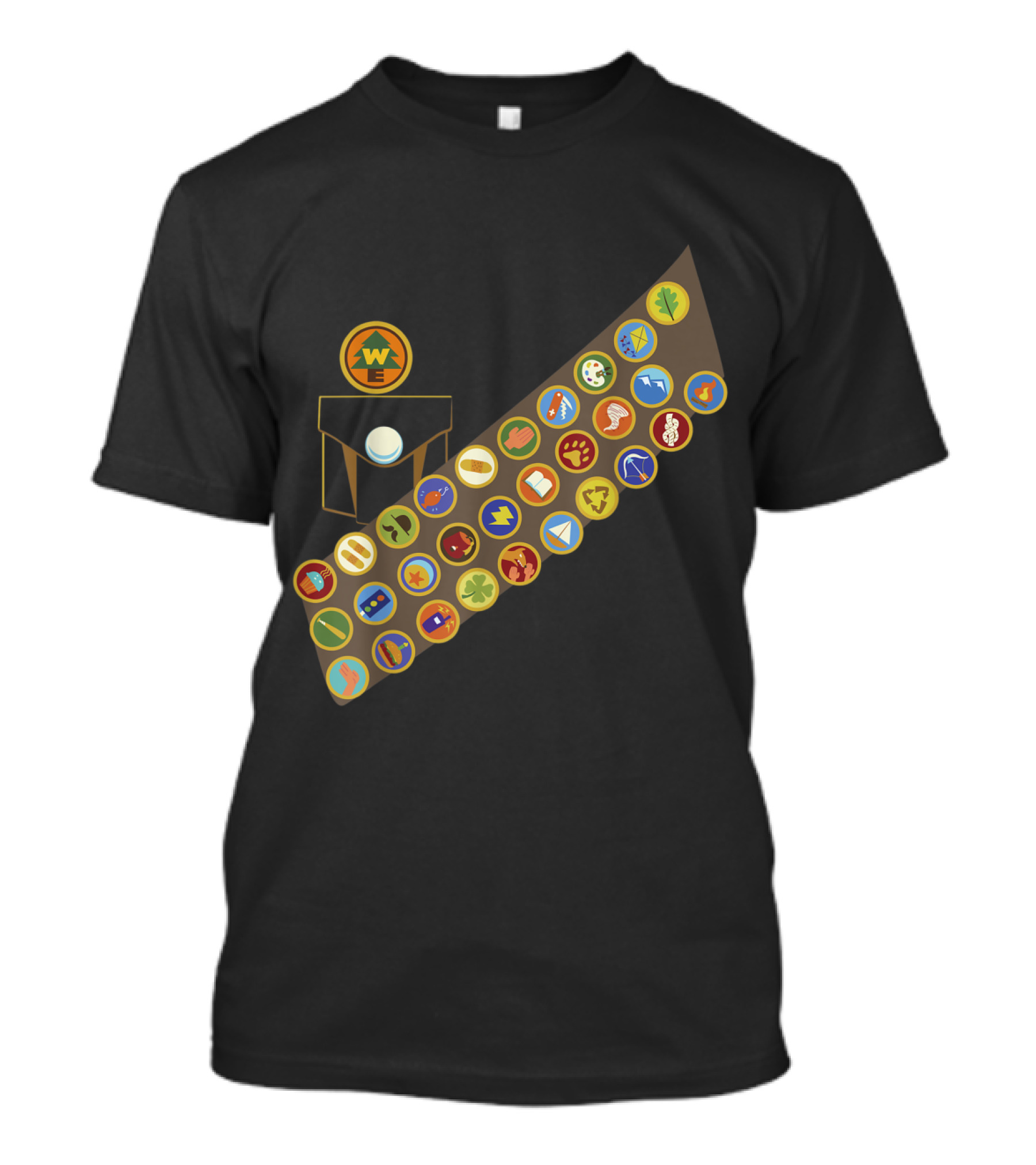 Russell Wilderness Explorer Badges Emblem Disney Pixar Up T-Shirt