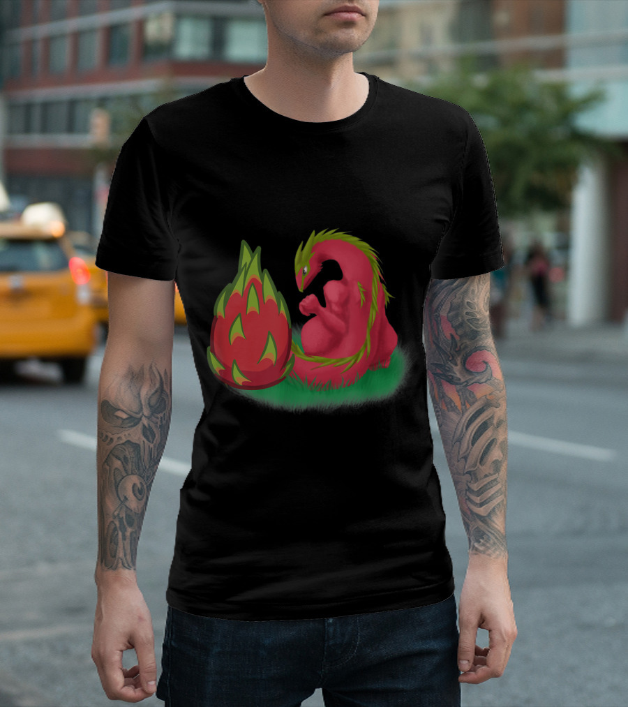 Dragon Fruit And Dragon Animal Pitahaya Fantasy Fusion T-Shirt