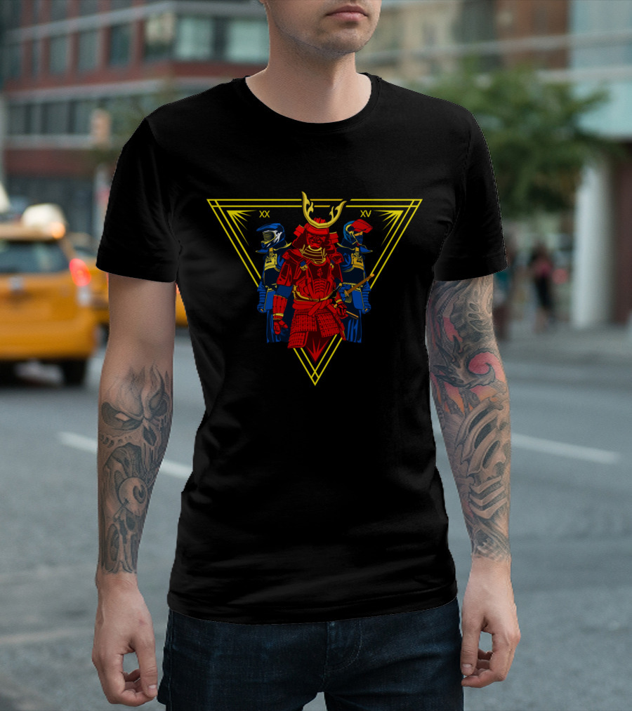 Biker Samurai Crew XX XV Triangle Warriors T-Shirt