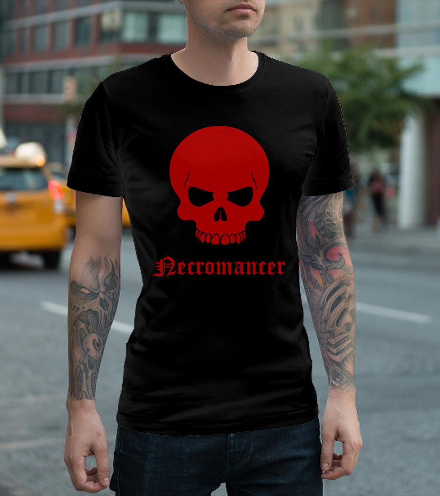 Necromancer Red Skull Gothic T-Shirt