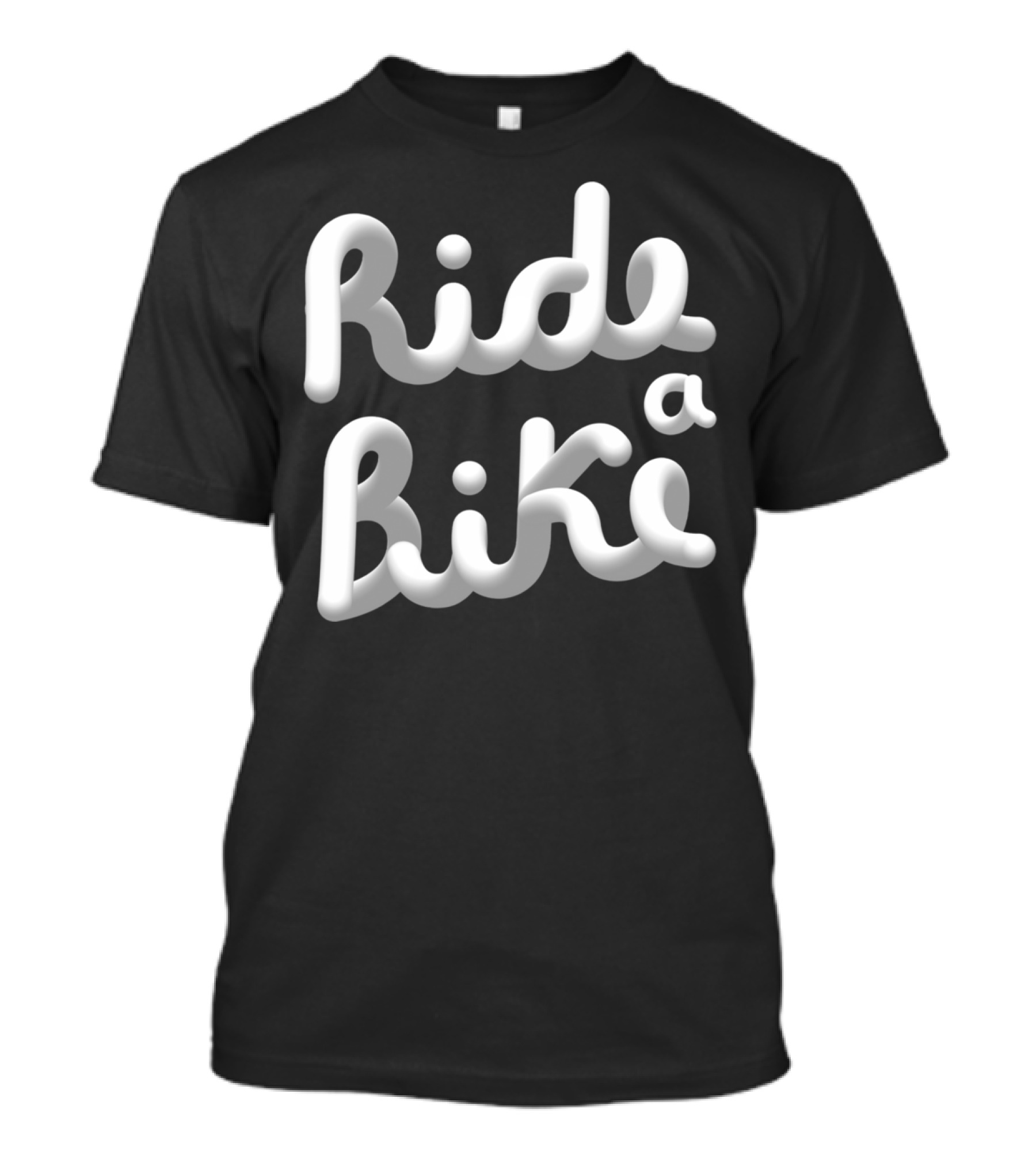 Ride A Bike 3D Bubble Text T-Shirt