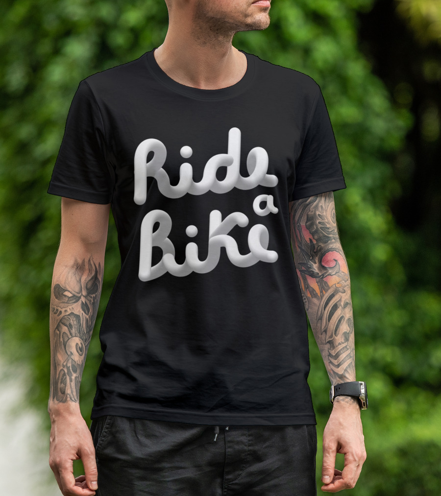 Ride A Bike 3D Bubble Text T-Shirt
