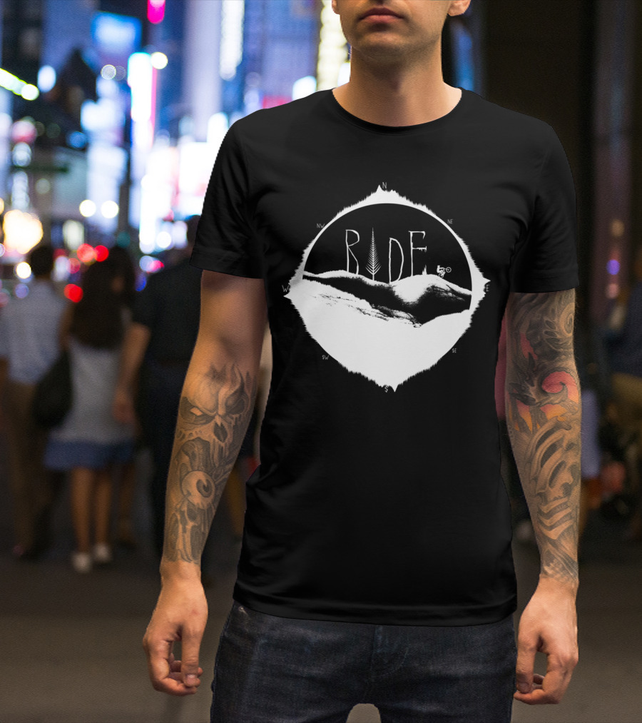 Ride Compass Nature Mountain Biker T-Shirt
