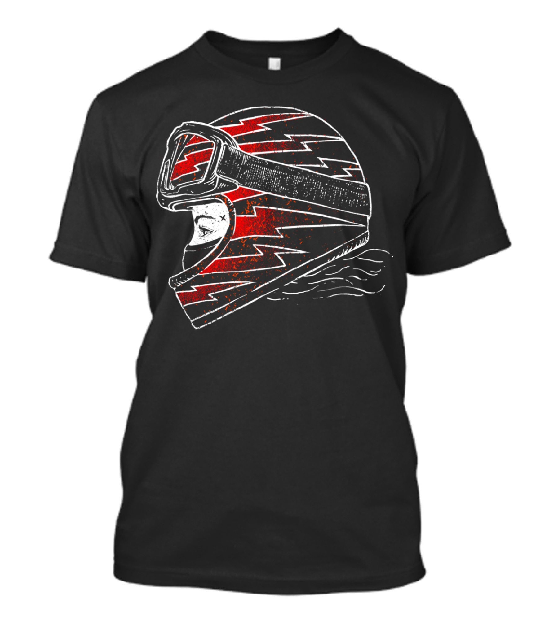 Thunder Girl Vintage Motorcycle Helmet With Lightning Bolts T-Shirt