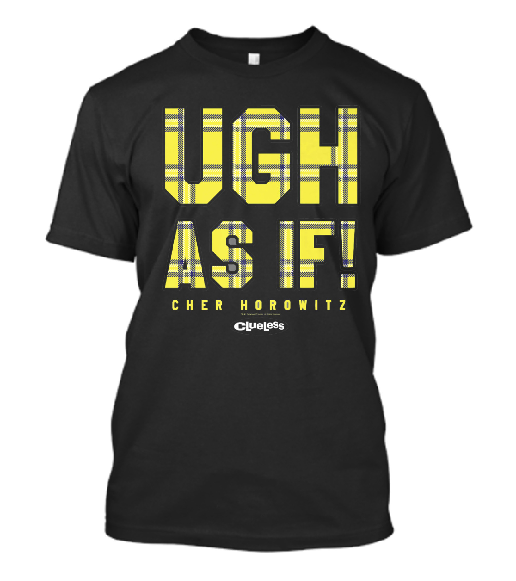 Clueless Ugh As If Cher Horowitz Yellow Plaid T-Shirt
