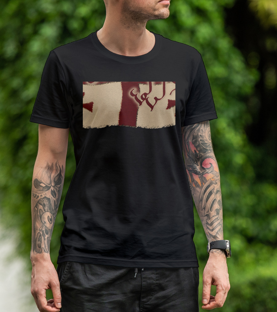Georgian Flag Republic Georgia Arabic Script Rugged T-Shirt