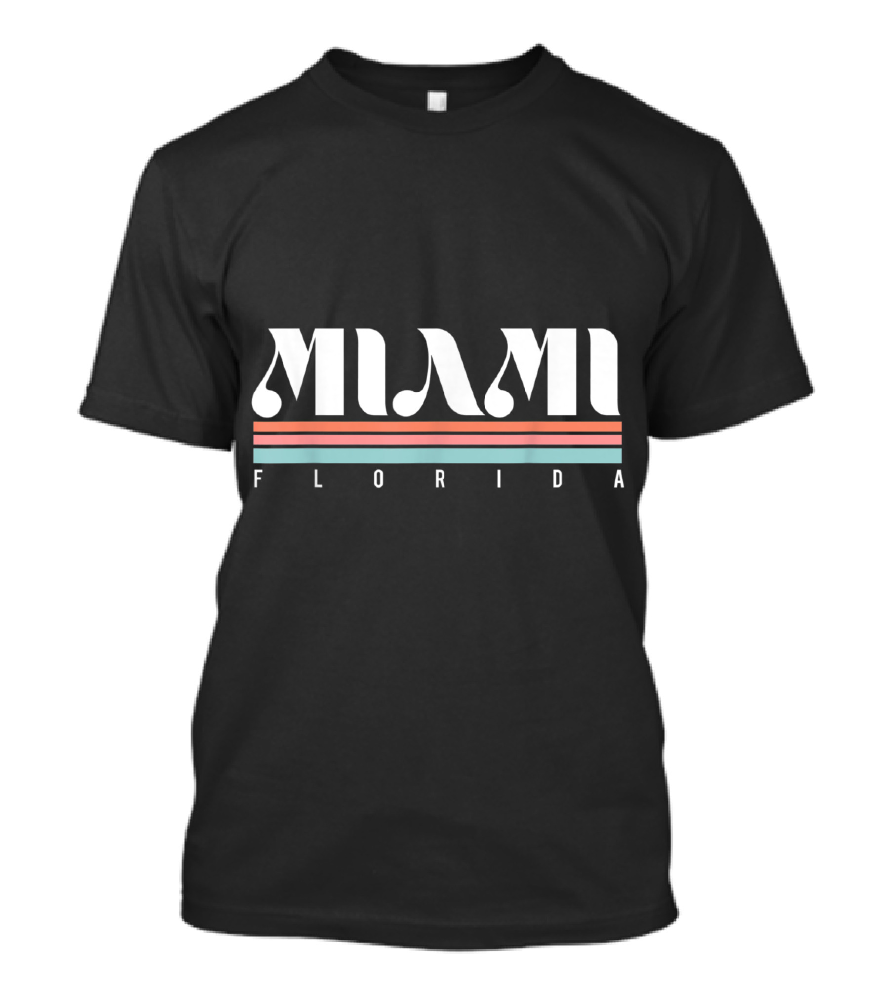 Miami Florida Retro Style Stripes T-Shirt