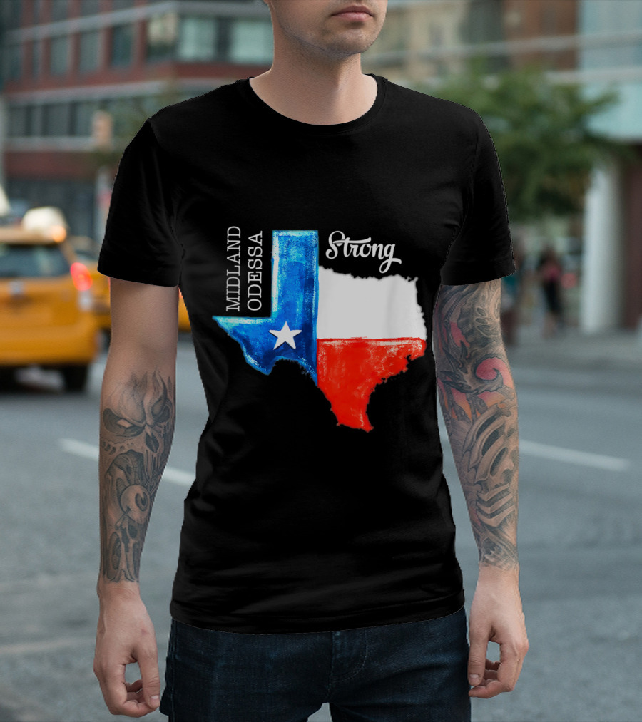 Midland Odessa Strong Texas Flag 432 Lover Lone Star Map T-Shirt
