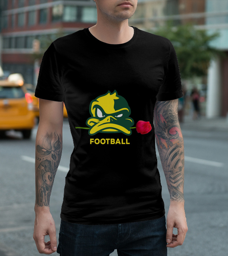 Oregon Fan Merchandise Cool Football Duck Face Rose T-Shirt