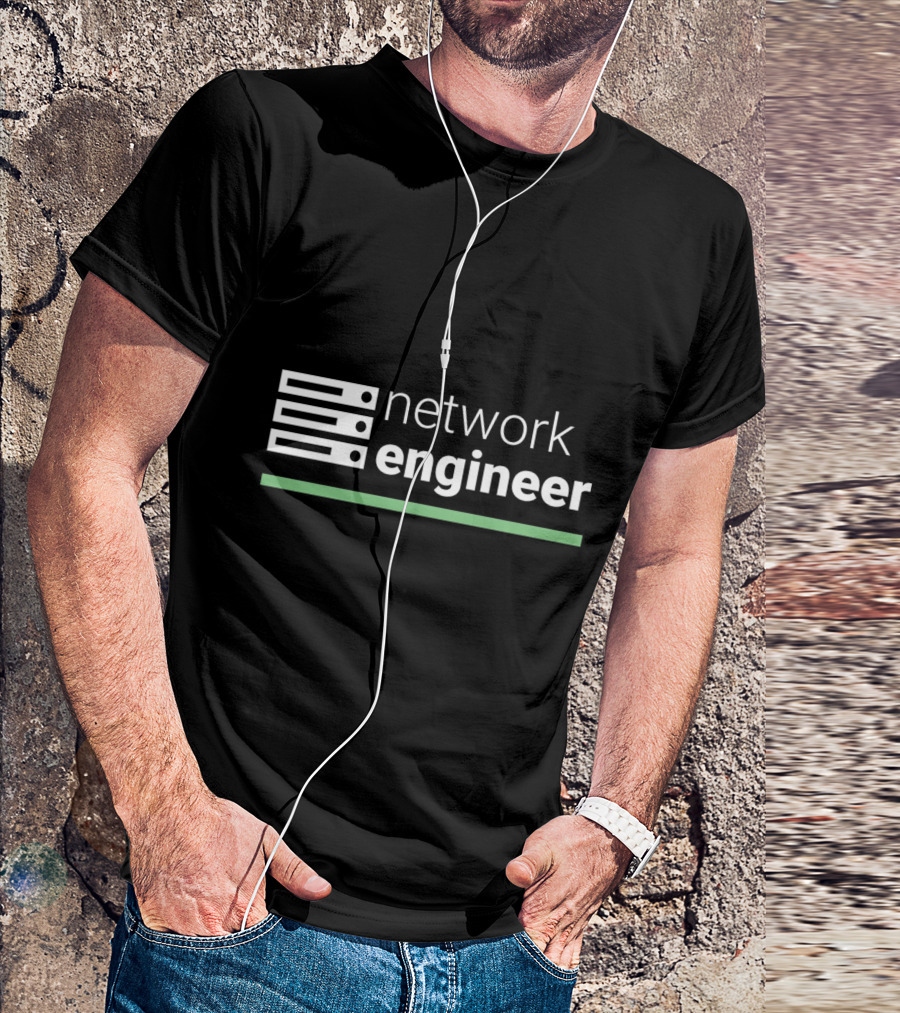 Network Engineer Server Icon Green Line T-Shirt