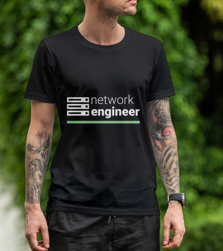 Network Engineer Server Icon Green Line T-Shirt