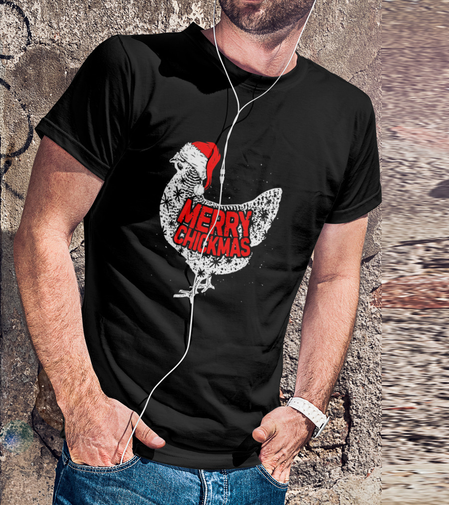 Chicken Christmas Merry Chickmas Santa Claus Festive Holiday Hen T-Shirt