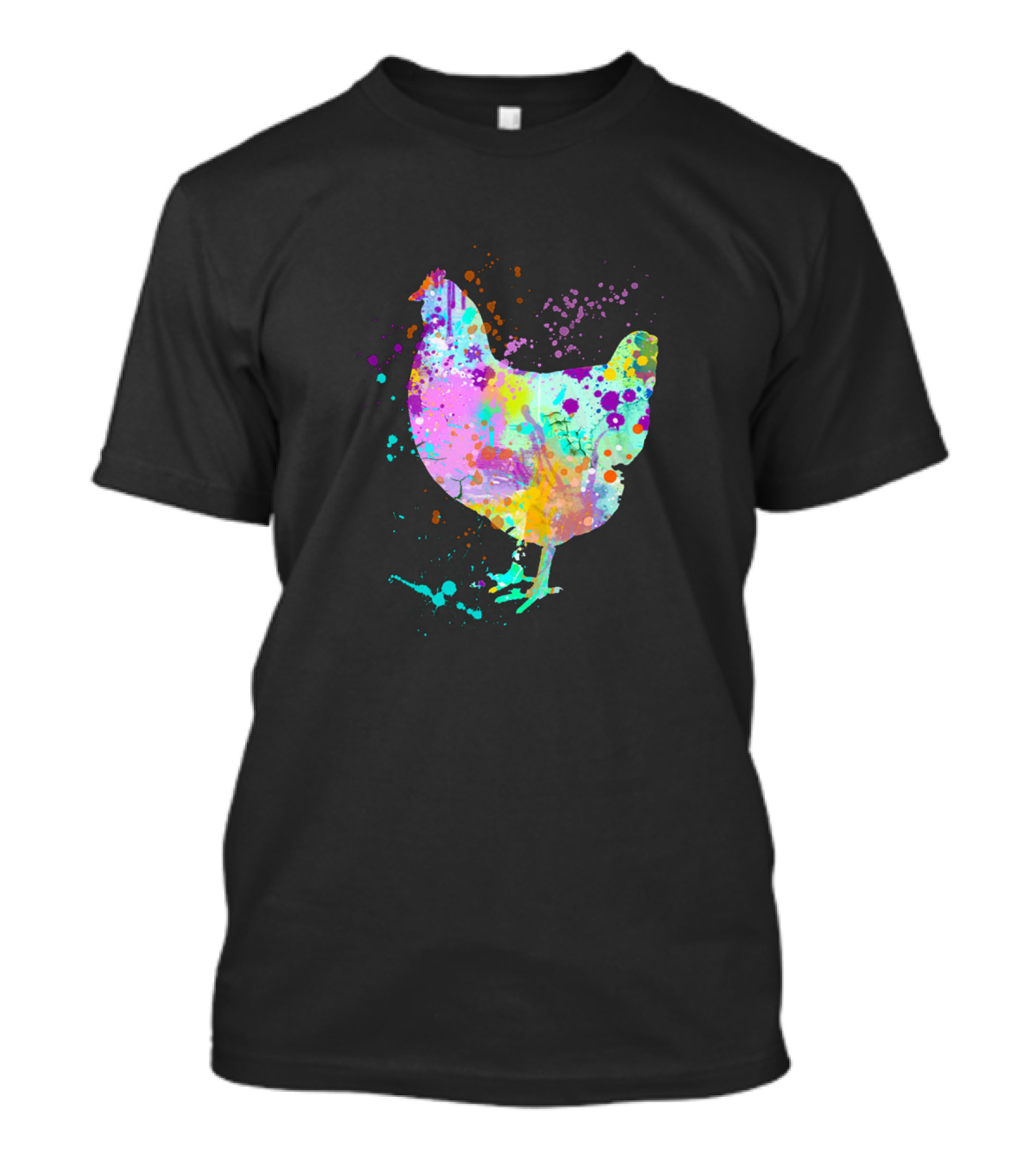 Love Chickens Watercolor Splash Art Chicken T-Shirt