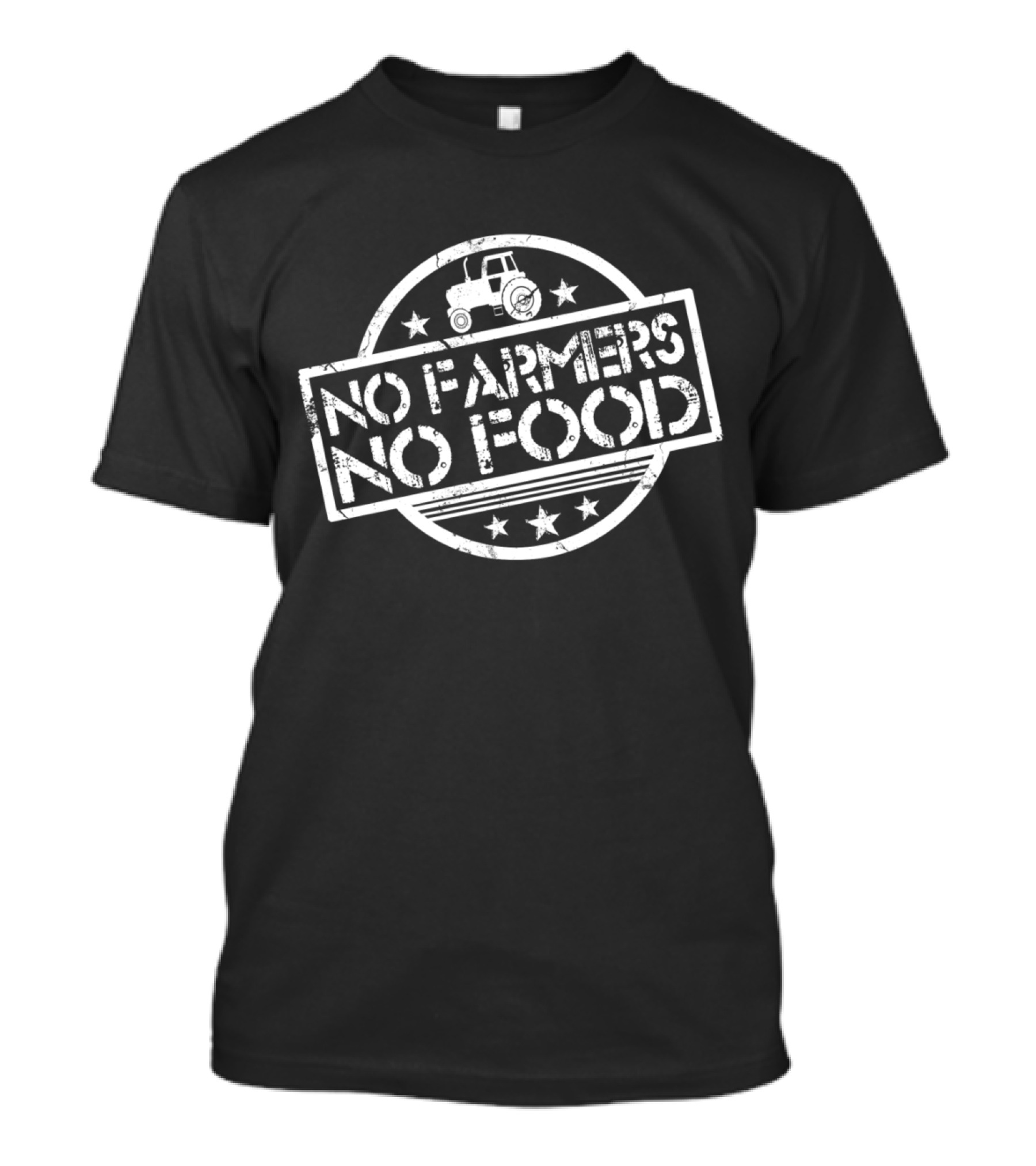 No Farmers No Food Tractor Icon Star Circle T-Shirt