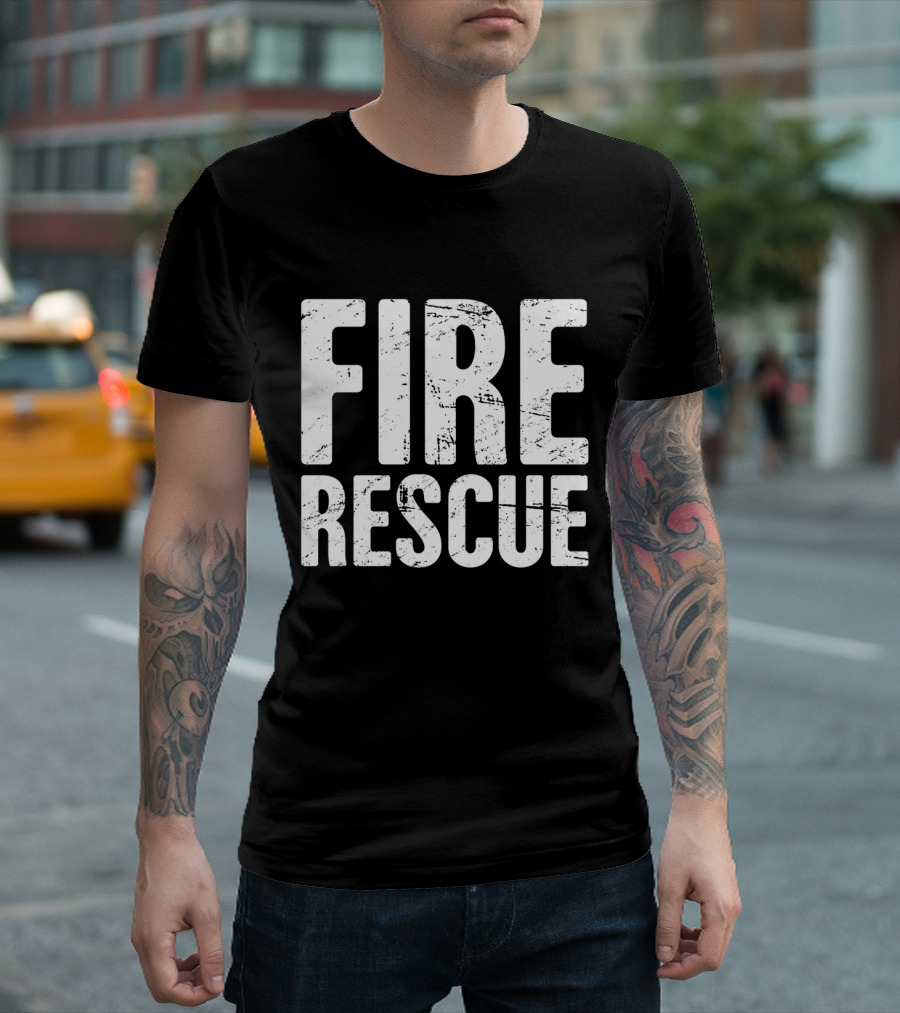 Distressed FIRE RESCUE T-Shirt