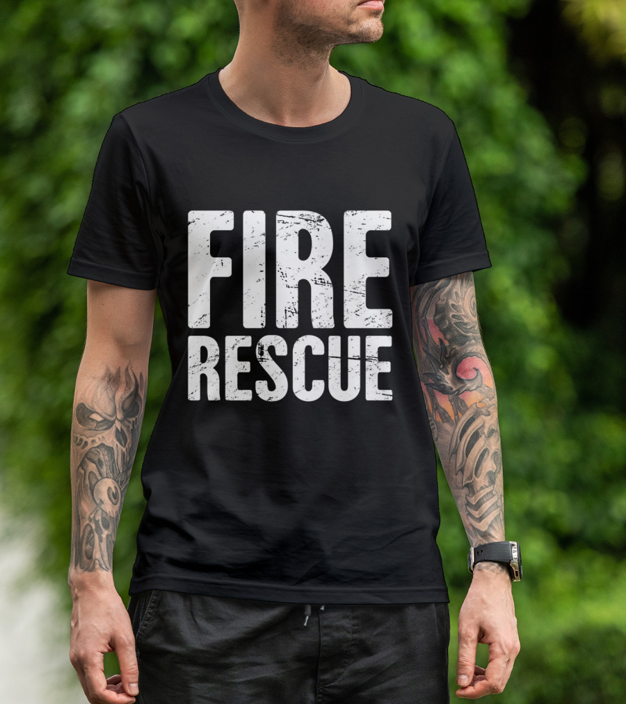 Distressed FIRE RESCUE T-Shirt