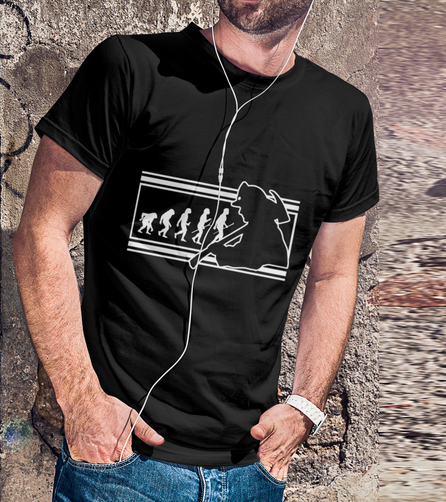 Evolution Of Awesome Firefighter Fireman T-Shirt