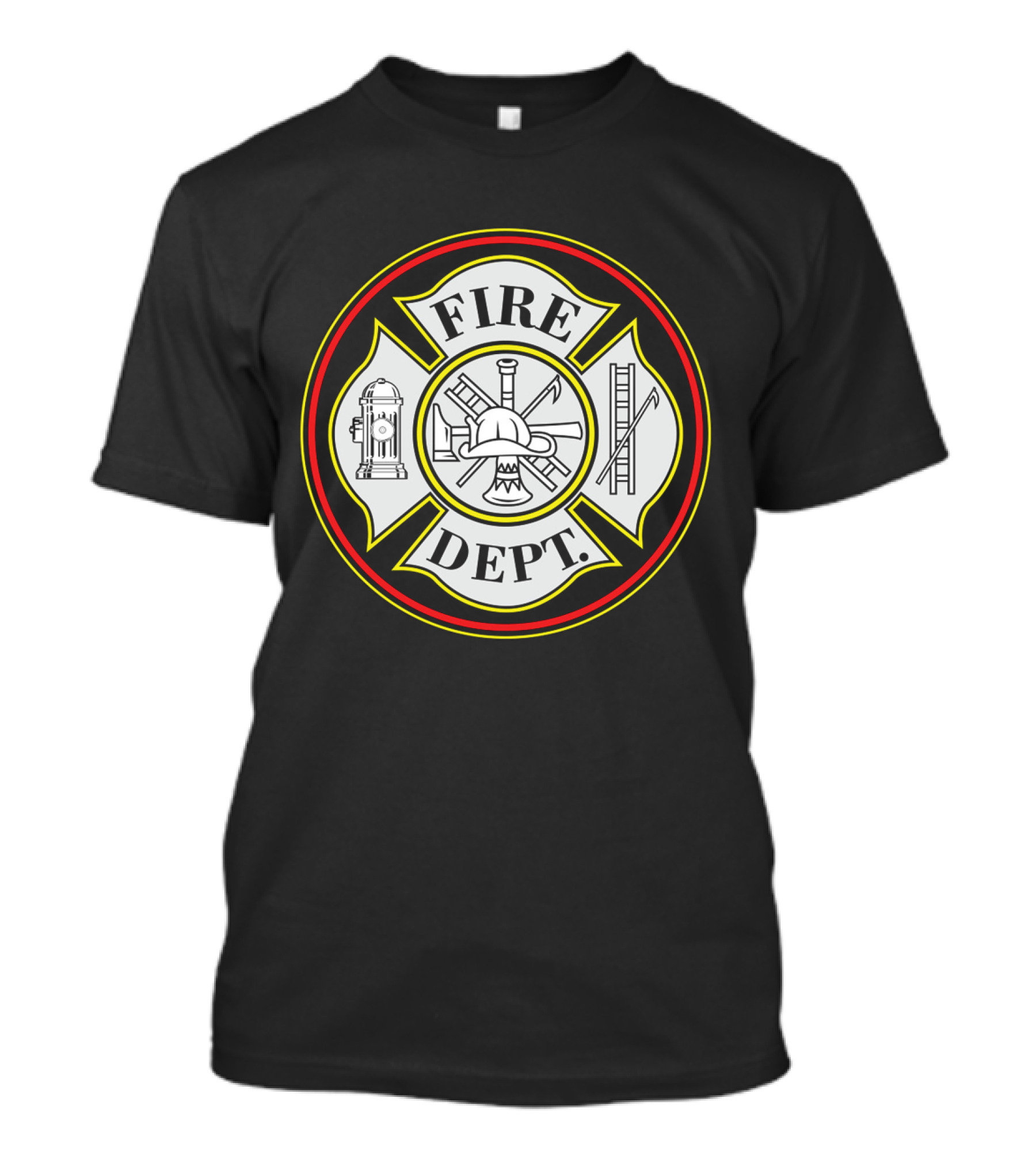 Fire Dept. Firefighters Hydrant And Badge Emblem T-Shirt