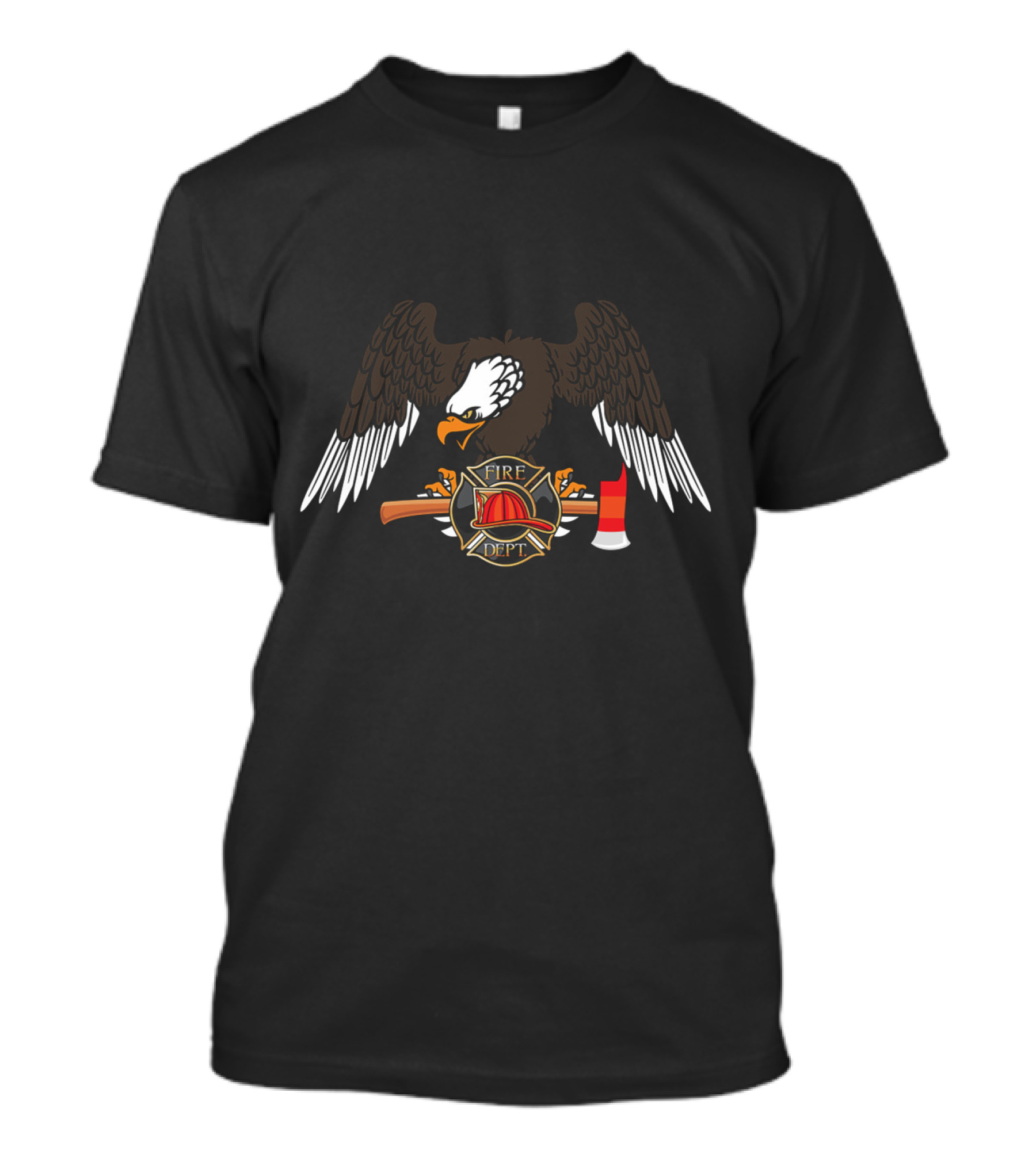 Fire Dept Eagle Emblem With Axe And Helmet T-Shirt