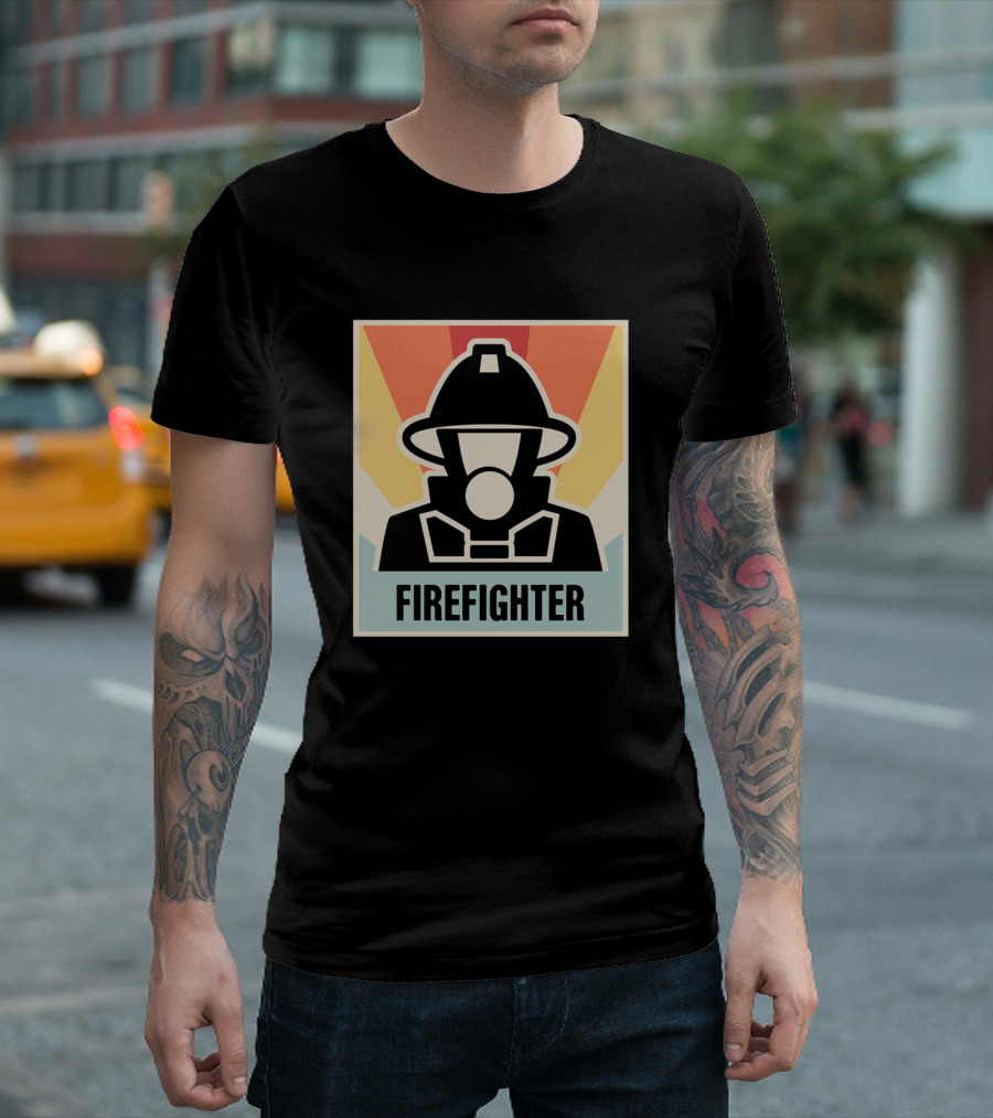Vintage Firefighter Retro Firefighter Helmet T-Shirt