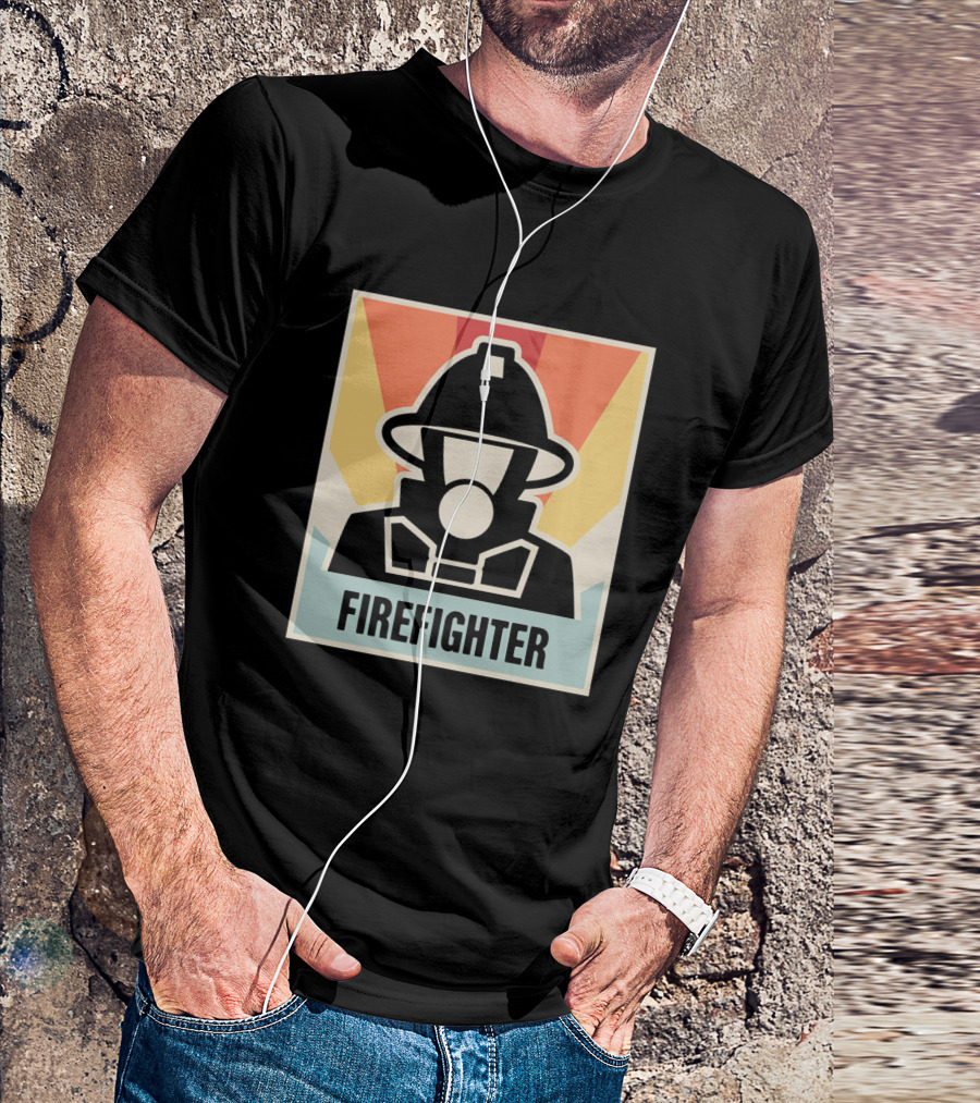 Vintage Firefighter Retro Firefighter Helmet T-Shirt