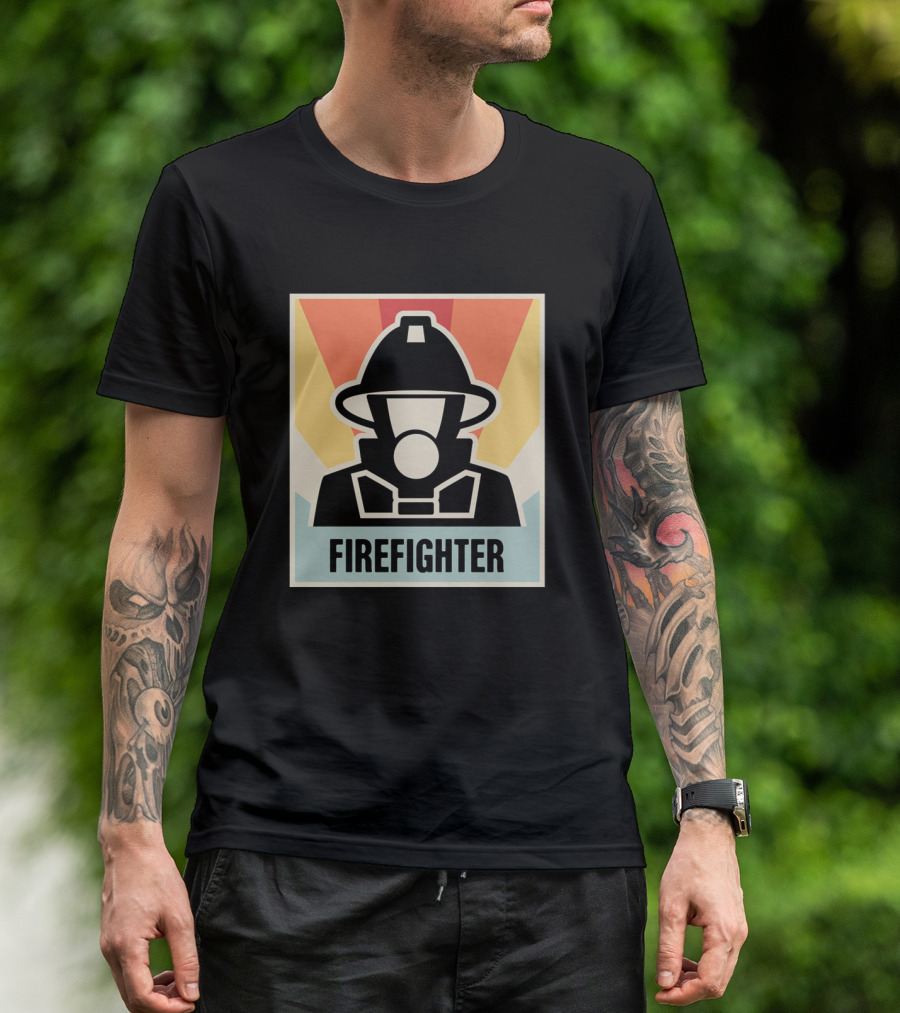 Vintage Firefighter Retro Firefighter Helmet T-Shirt