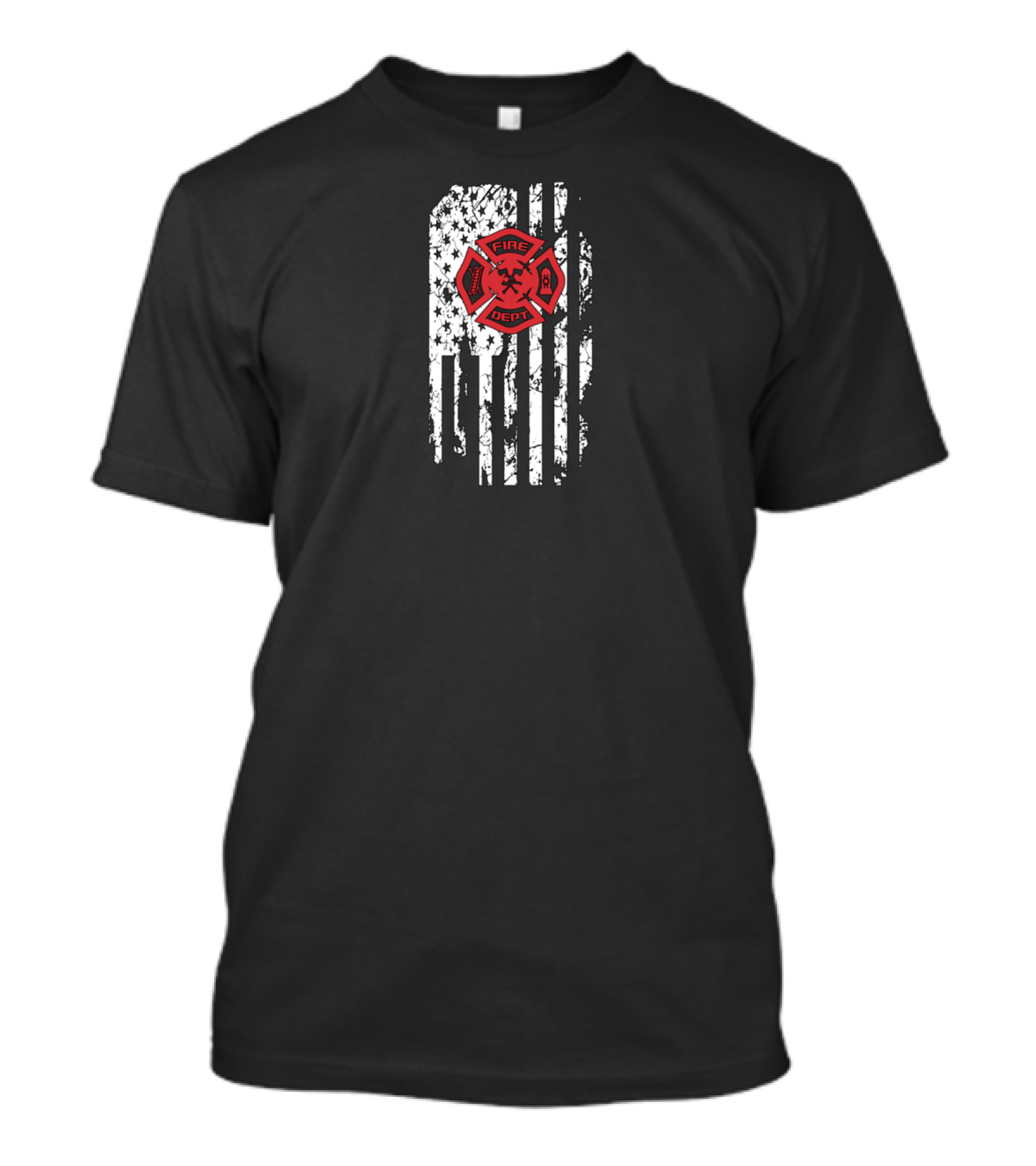 Fire Dept American Flag Emblem T-Shirt