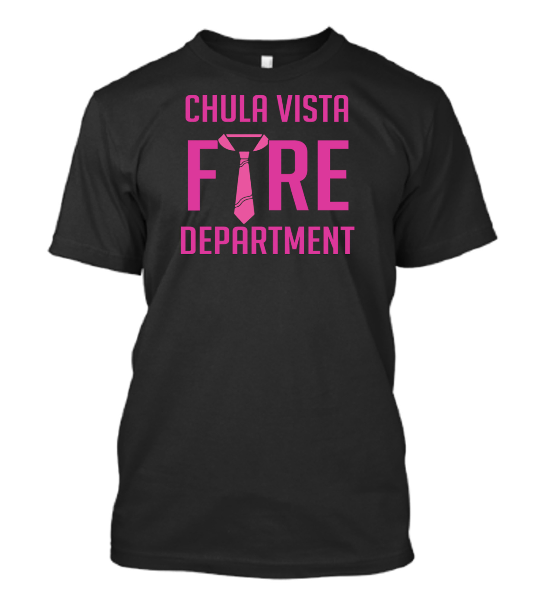 Chula Vista Fire Department Pink Tie T-Shirt