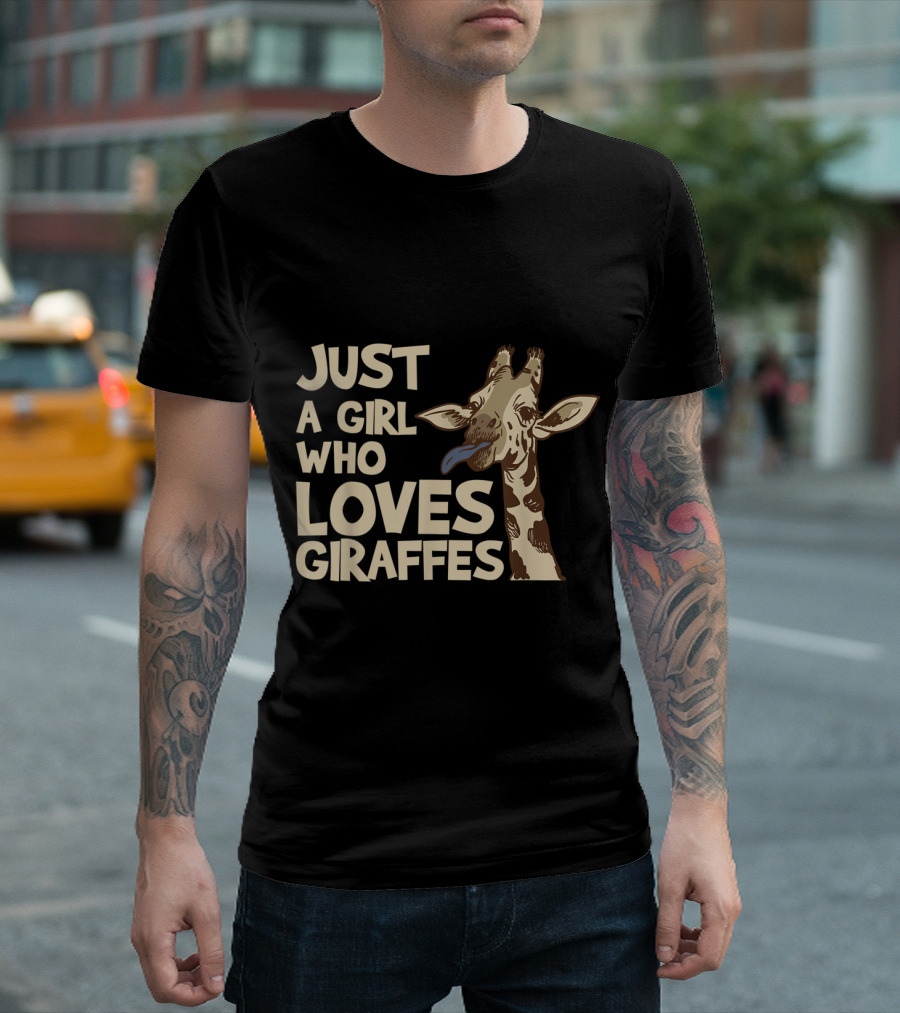 Just a Girl Who Loves Giraffes with Cute Giraffe T-Shirt