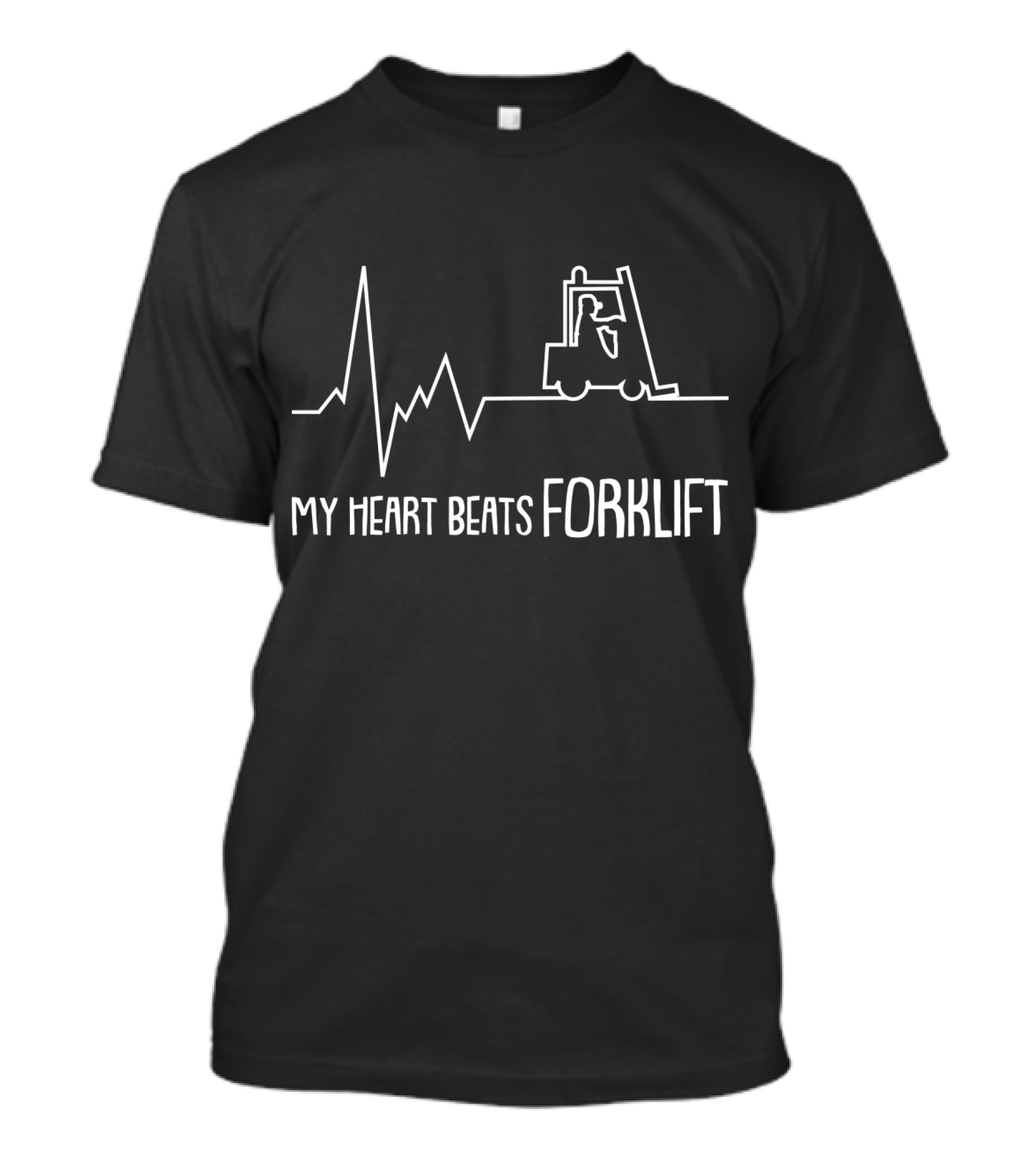 My Heart Beats Forklift Pulse Line T-Shirt