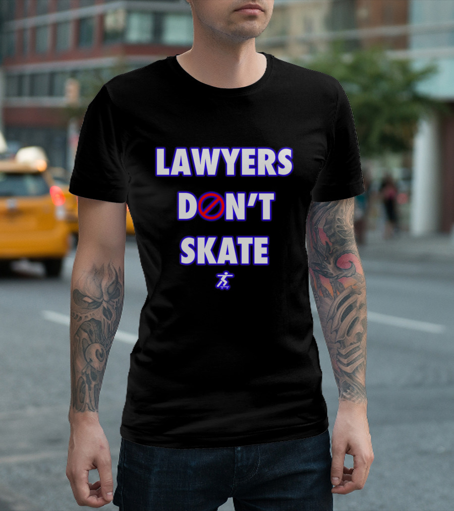 LAWYERS DON'T SKATE RED CIRCLE SKATEBOARD BASEMENT MASTERMIND T-Shirt