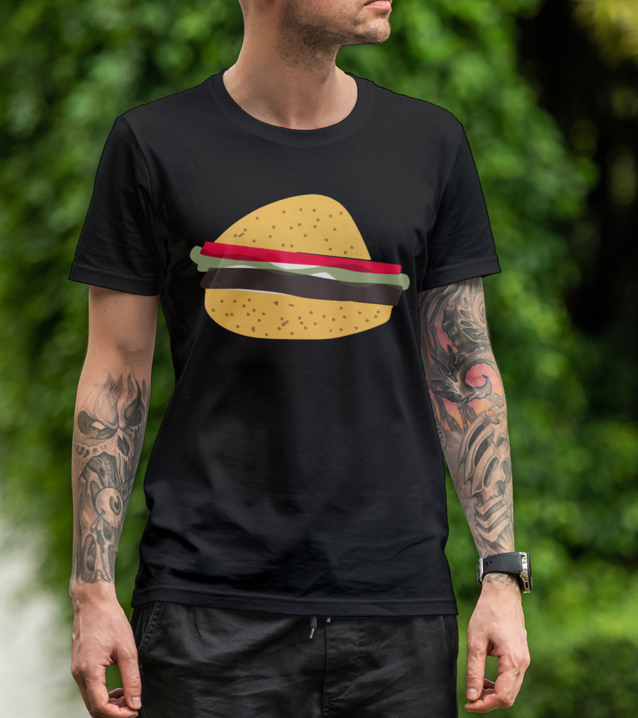 Cheeseburger With No Cheese Please Hamburger Bun Visual T-Shirt