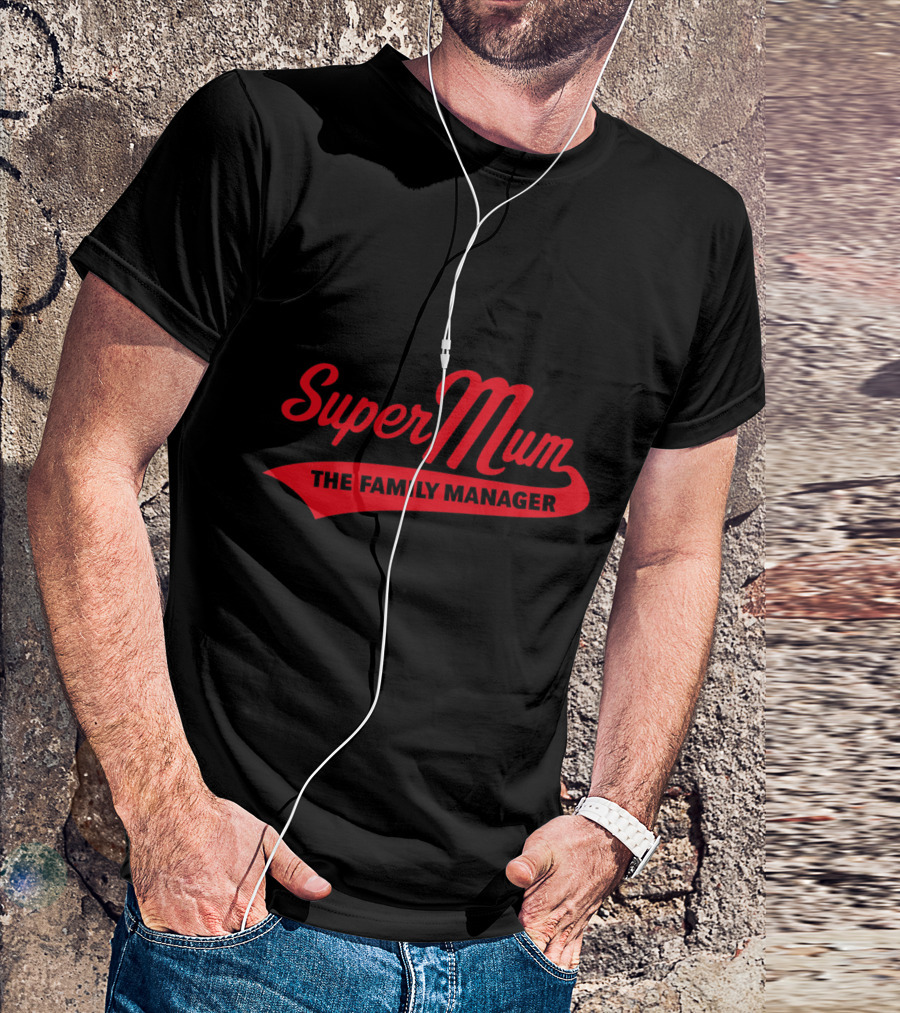 Super Mum The Family Manager Red Text Iconic T-Shirt