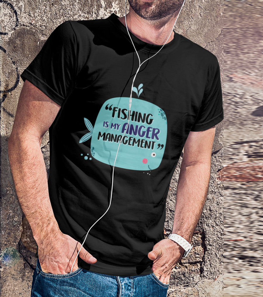 Fishing Is My Anger Management Cute Fish Design Men's T-Shirt