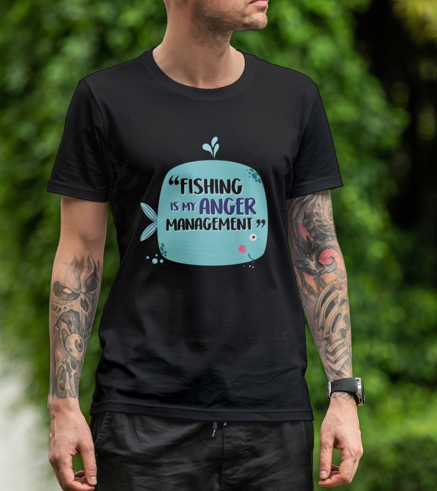 Fishing Is My Anger Management Cute Fish Design Men's T-Shirt