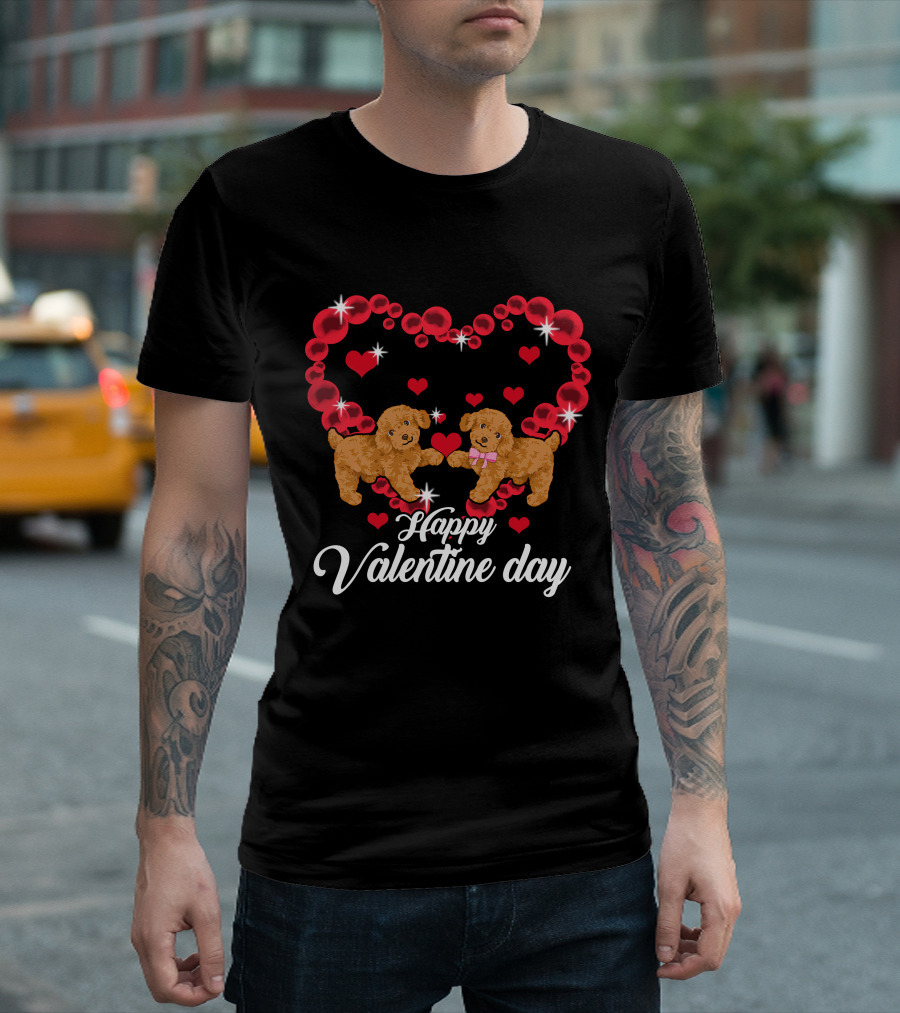 Happy Valentine Day Dogs Heart T-Shirt