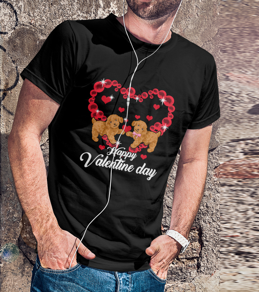 Happy Valentine Day Dogs Heart T-Shirt