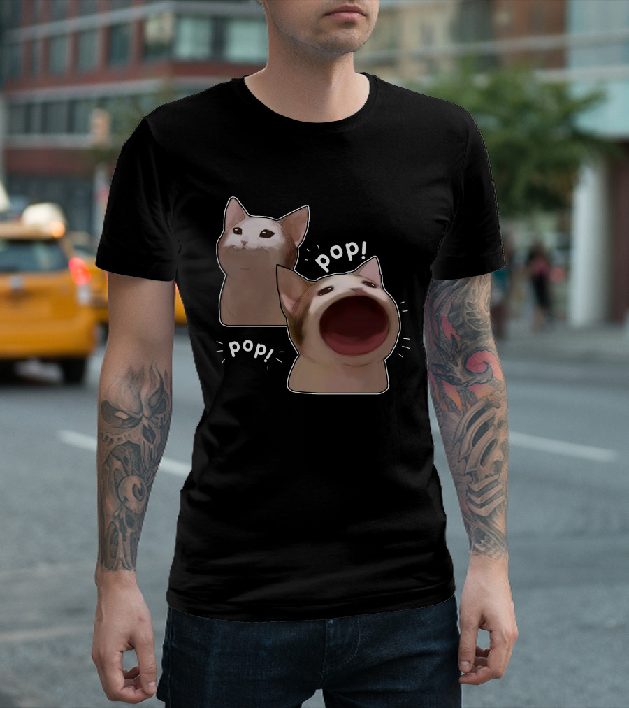 Pop Cat Meme Funny Pop T-Shirt